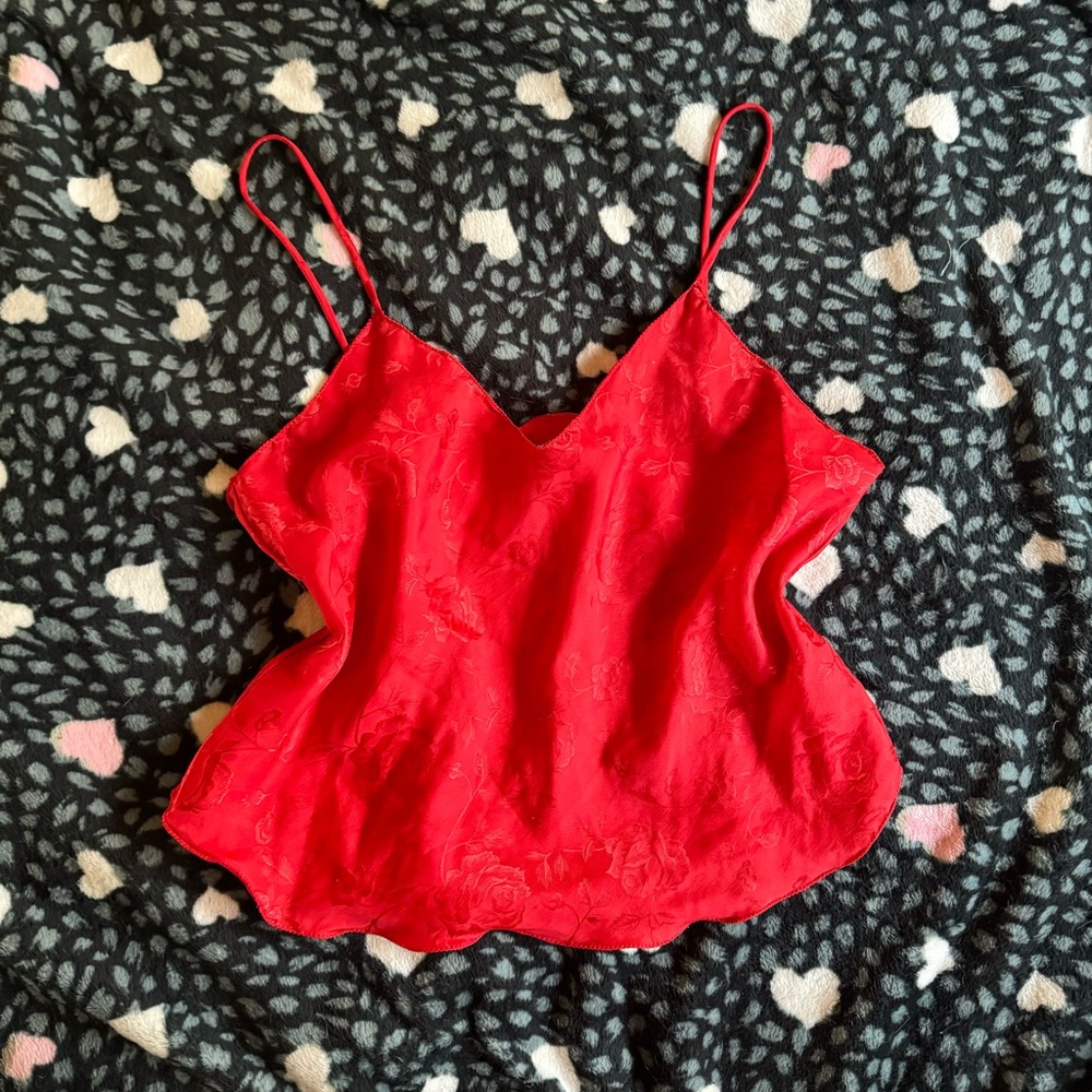 Red vintage Floral Camisole Top